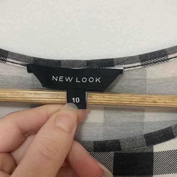 New Look - Black and White Checkered Dress - Size 10 - Picture 3 of 6